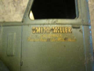 antique Smith Miller Mack truck lumber truck toy green 9