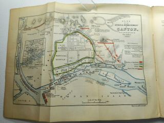 1858 Pair China Battle Plan Maps Fat - Shan & Canton Bombardment Cooke Times Repor