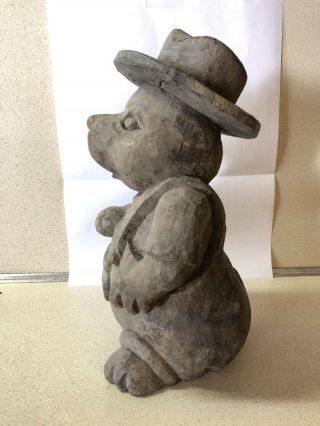 Antique Wood Rabbit/Hat Paper Mache Mold Sculpture Primative Hand Carved Figure 2