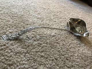 kirk stieff repousse Sterling Punch Ladle Rare Large 14.  5 “ 9