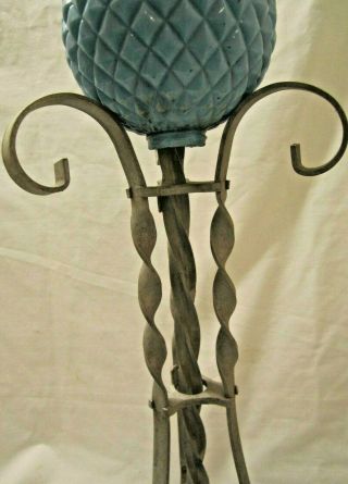 OLD ODD FANCY SCROLL ROD WITH BMG RAISED QUILT LIGHTNING ROD BALL WEATHERVANE 4
