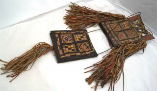 Antique African Tuareg Leather Bag Pouch Purse Fringe Ethnix