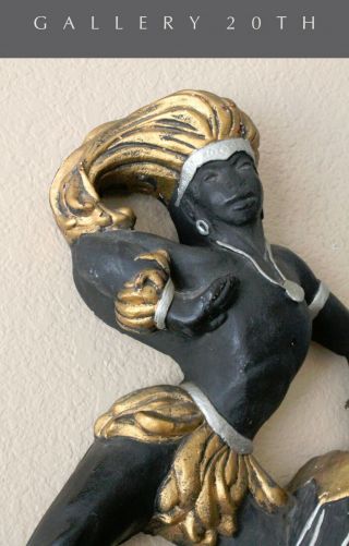 WOW MID CENTURY MODERN CARLO OF HOLLYWOOD NUBIAN DANCER WALL SCULPTURE VTG 50s 2