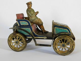 Early Antique Tin Plate Clockwork Toy Car By ? Georg Fischer Lehmann Carette ??