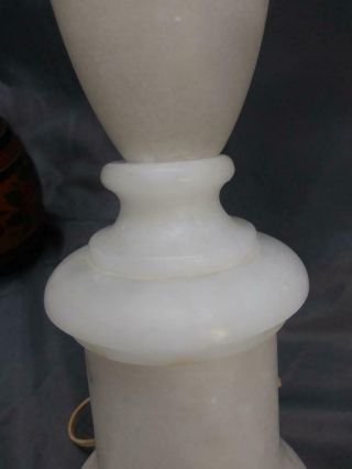 Two 2 Italian Alabaster Carving Carved Lamps Art Mid Century Modern Deco 12