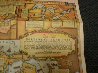 RARE 1937 Federal Art Project WPA Ohio Northwest Territory Map by F.  Rentschler 3