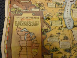 RARE 1937 Federal Art Project WPA Ohio Northwest Territory Map by F.  Rentschler 4