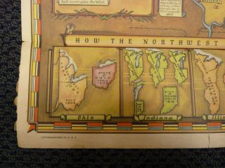 RARE 1937 Federal Art Project WPA Ohio Northwest Territory Map by F.  Rentschler 6
