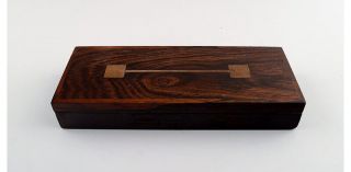 Hans Hansen: Shrine / Box In Rosewood Inlaid With Silver.