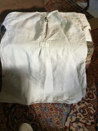 Revolutionary War 18th Century Linen Homespun Work Shirt 1780’s Initialed 2