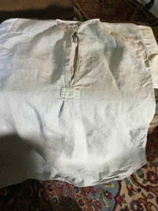 Revolutionary War 18th Century Linen Homespun Work Shirt 1780’s Initialed 8