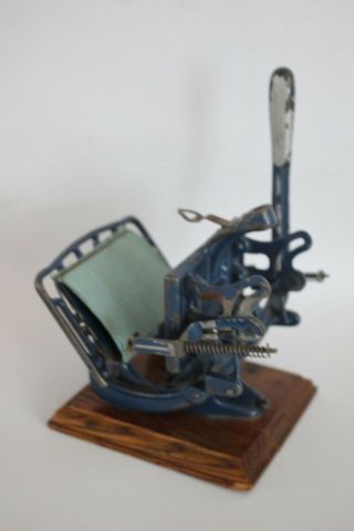 Antique Cast Iron Salesman Sample Printing Letter Press Business Card Printer
