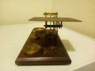 ANTIQUE VINTAGE OLD GOLDSMITH JEWELLER BALANCE BEAM SCALE MADE IN ENGLAND 4