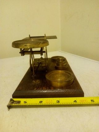 ANTIQUE VINTAGE OLD GOLDSMITH JEWELLER BALANCE BEAM SCALE MADE IN ENGLAND 6