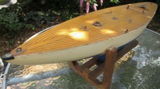 Alexander Bassett Lowke 26.  5 inch pond yacht hull boat stand 9