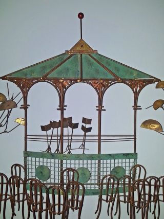 Signed Curtis Jere Bandstand Sculpture Music in Park Concert Wall Art 44 inches 2