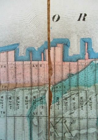 1865 Map Topography & Hydrology of the City of York Egbert Viele - Very Rare 10