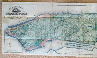 1865 Map Topography & Hydrology of the City of York Egbert Viele - Very Rare 7