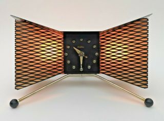 Rare STUNNING Vtg 1950s Majestic Mid Century Mod ATOMIC Clock/Tv Lamp by SNIDER 6