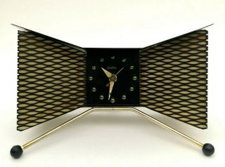 Rare STUNNING Vtg 1950s Majestic Mid Century Mod ATOMIC Clock/Tv Lamp by SNIDER 7