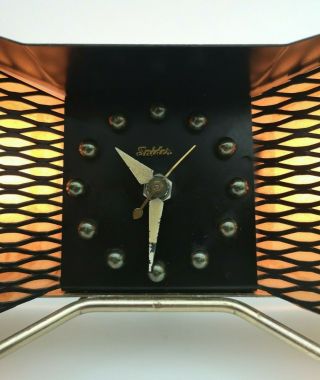 Rare STUNNING Vtg 1950s Majestic Mid Century Mod ATOMIC Clock/Tv Lamp by SNIDER 8