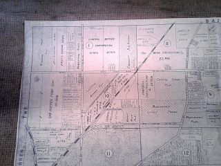 Blueprint WARREN CITY Architect Land Drawing Trumbull County OHIO Vintage 3