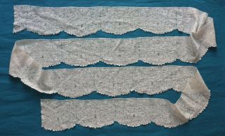 280 cms.  antique linen 17th century Flemish style bobbin lace border 2