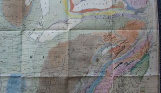 1843 JAMES HALL MAP GEOLOGICAL MAP OF MIDDLE AND WESTERN STATES NYS NATL HISTORY 5