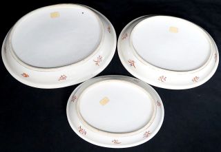 3 Antique Chinese Export Porcelain Famille Rose Armorial Oval Serving Dishes 9