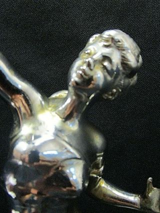 French Art Deco Nouveau Chrome & Marble Ladies Figurine Statue 6