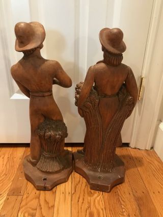 ANTIQUE FRENCH WOODEN CARVED FIGURES MAN AND WOMAN CIRCA 1930 4