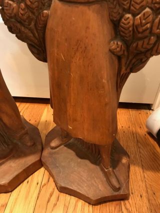 ANTIQUE FRENCH WOODEN CARVED FIGURES MAN AND WOMAN CIRCA 1930 6