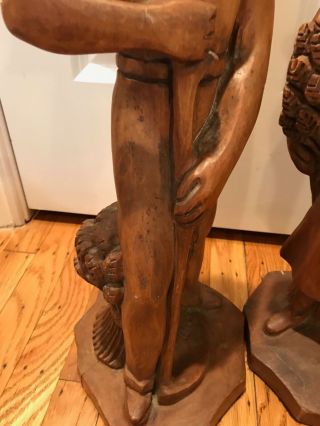 ANTIQUE FRENCH WOODEN CARVED FIGURES MAN AND WOMAN CIRCA 1930 9