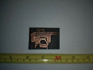 Vintage Letterpress Printing Block Sewing Machine & Table 5