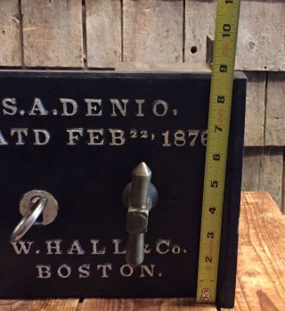 ULTRA RARE 1800 ' s S.  A.  Denio W.  Hall & Co.  Boston MA LARGE Prison Cell Lock WOW 10