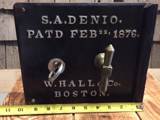 ULTRA RARE 1800 ' s S.  A.  Denio W.  Hall & Co.  Boston MA LARGE Prison Cell Lock WOW 9