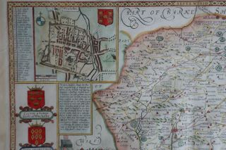 Stunning John Speed map of Hampshire,  1710 - 1743 with hand colouring. 2