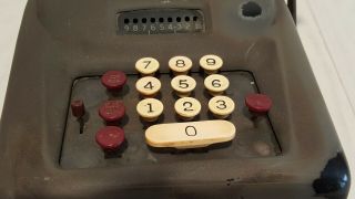 Antique Remington Rand 10 - Key Mechanical Adding Machine With Ribbons and Paper 6