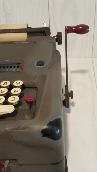 Antique Remington Rand 10 - Key Mechanical Adding Machine With Ribbons and Paper 7