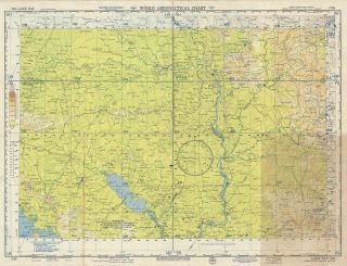 1955 U.  S.  Air Force Aeronautical Chart Or Map Of Lake Sap,  Cambodia