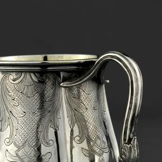 Antique Ornate Georgian Solid Sterling Silver Tankard / Mug,  London 1836 11
