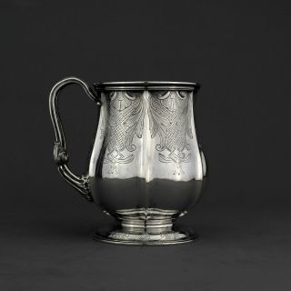 Antique Ornate Georgian Solid Sterling Silver Tankard / Mug,  London 1836 2