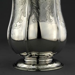 Antique Ornate Georgian Solid Sterling Silver Tankard / Mug,  London 1836 8