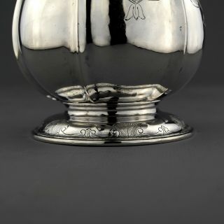 Antique Ornate Georgian Solid Sterling Silver Tankard / Mug,  London 1836 9