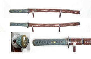 脇差拵wakizashi Koshirae Antique Japanese Swordfiting Tsuba /sheath Fuchikashira