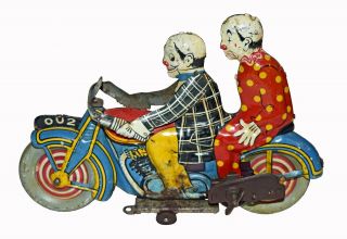 Mettoy Ou2 Clown Motorcycle -
