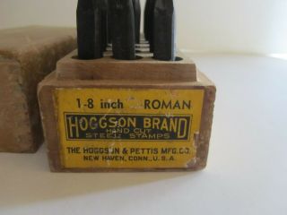 Vintage/Antique Hoggson Brand 1 - 8 Inch Roman Hand Cut Steel Stamps Leather Work 2