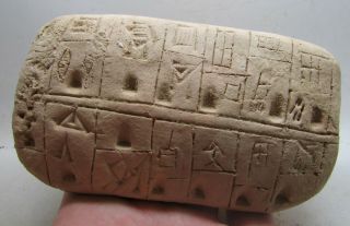 Scarce Circa 3000bce Ancient Near Eastern Clay Tablet With Early Form Of Writing