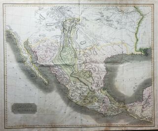 Antique Map Of Mexico Or Spanish North America By Thomson,  1814