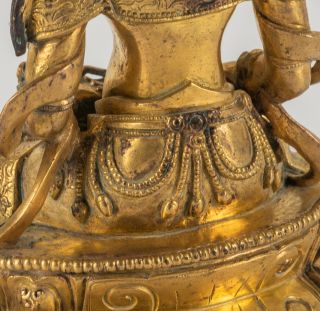 Chinese Antique Ching Dynasty Gilt Bronze Figure Of Buddha,  Kuangxu Period 10